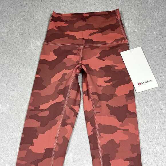 Lululemon Wunder Train Leggings Womens 0 High Rise Camo Brier Rose NWT - Picture 2 of 14